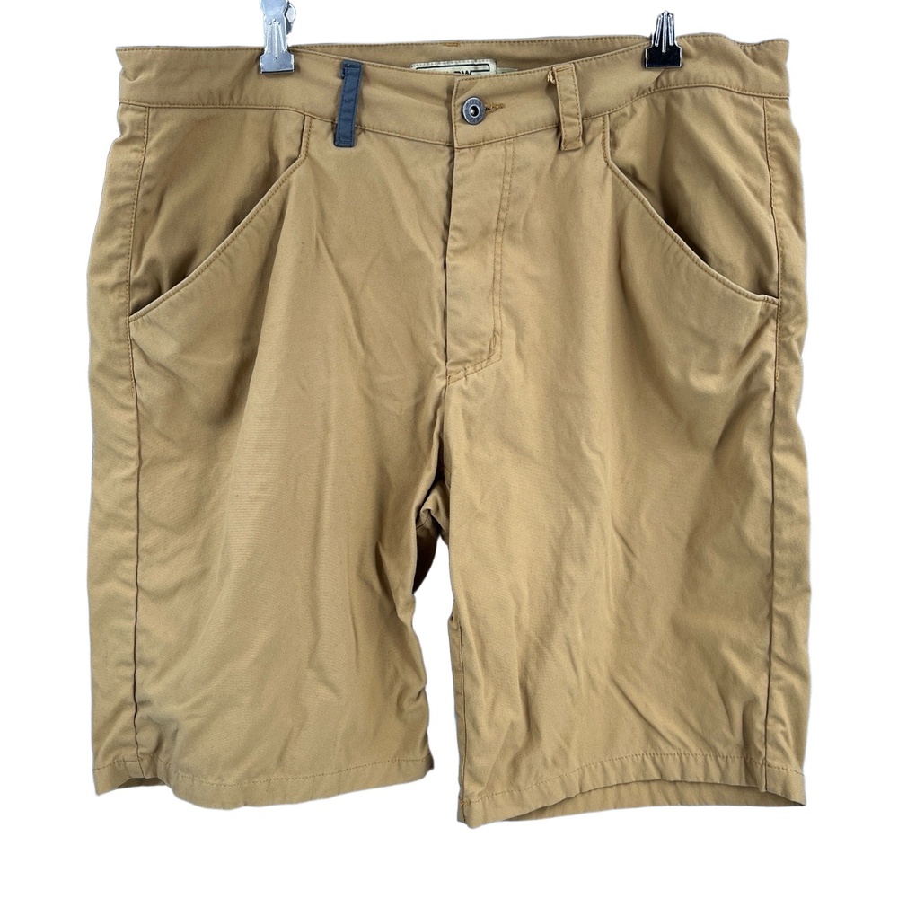 Flylow Men’s Outdoor Utility Shorts Khaki Stretch Nylon Blend Size 36